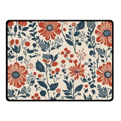 Retro Scandinavian Nordic Flowers Pattern Fleece Blanket (small) by violetheavensky