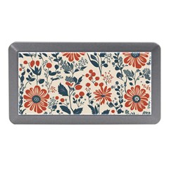 Retro Scandinavian Nordic Flowers Pattern Memory Card Reader (mini) by violetheavensky