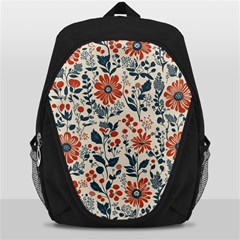 Retro Scandinavian Nordic Flowers Pattern Backpack Bag by violetheavensky