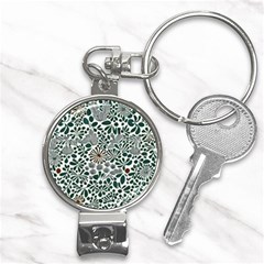 Retro Scandinavian Nordic Flowers Pattern 5 Nail Clippers Key Chain by violetheavensky