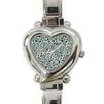 Retro Scandinavian Nordic Flowers Pattern 5 Heart Italian Charm Watch Front