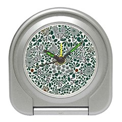 Retro Scandinavian Nordic Flowers Pattern 5 Travel Alarm Clock by violetheavensky