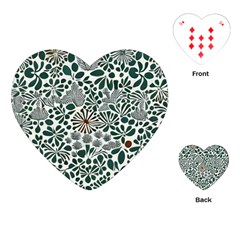 Retro Scandinavian Nordic Flowers Pattern 5 Playing Cards Single Design (heart) by violetheavensky