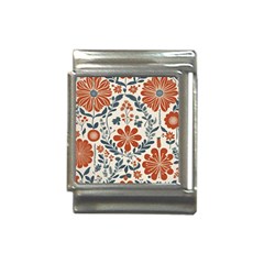 Retro Scandinavian Nordic Flowers Pattern 3 Italian Charm (13mm) by violetheavensky