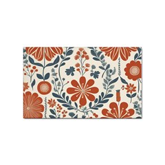 Retro Scandinavian Nordic Flowers Pattern 3 Sticker (rectangular) by violetheavensky