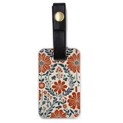 Retro Scandinavian Nordic Flowers Pattern 3 Luggage Tag (one Side) by violetheavensky