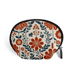 Retro Scandinavian Nordic Flowers Pattern 3 Accessory Pouch (small) by violetheavensky