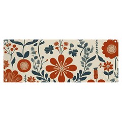 Retro Scandinavian Nordic Flowers Pattern 3 Banner And Sign 8  X 3  by violetheavensky