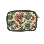 Victorian Beige And Teal Flower Pattern Coin Purse Back