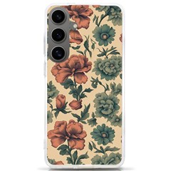 Victorian Beige And Teal Flower Pattern Samsung Galaxy S24 Ultra 6 9 Inch Tpu Uv Case by violetheavensky