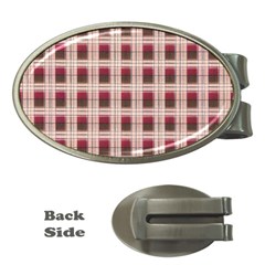 Retro 60s 50s Plaid Pattern 2 Money Clips (oval)  by violetheavensky