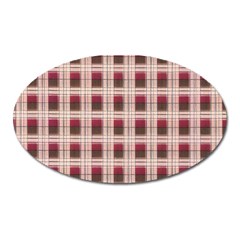 Retro 60s 50s Plaid Pattern 2 Oval Magnet by violetheavensky