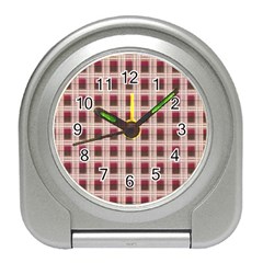 Retro 60s 50s Plaid Pattern 2 Travel Alarm Clock by violetheavensky