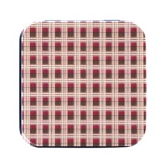 Retro 60s 50s Plaid Pattern 2 Square Metal Box (black) by violetheavensky