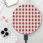 Retro 60s 50s Plaid Pattern 2 Wireless Fast Charger(White) Front