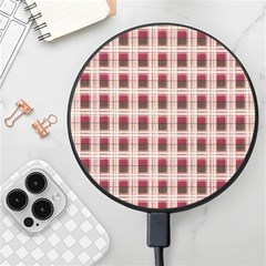 Retro 60s 50s Plaid Pattern 2 Wireless Fast Charger(black) by violetheavensky