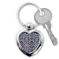 Gothic Leaf Pattern 6 Key Chain (heart) by violetheavensky