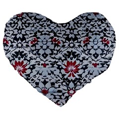 Gothic Leaf Pattern 6 Large 19  Premium Flano Heart Shape Cushions by violetheavensky