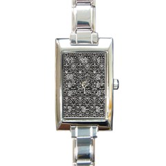 Gothic Leaf Pattern 2 Rectangle Italian Charm Watch by violetheavensky