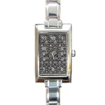 Gothic Leaf Pattern 2 Rectangle Italian Charm Watch Front