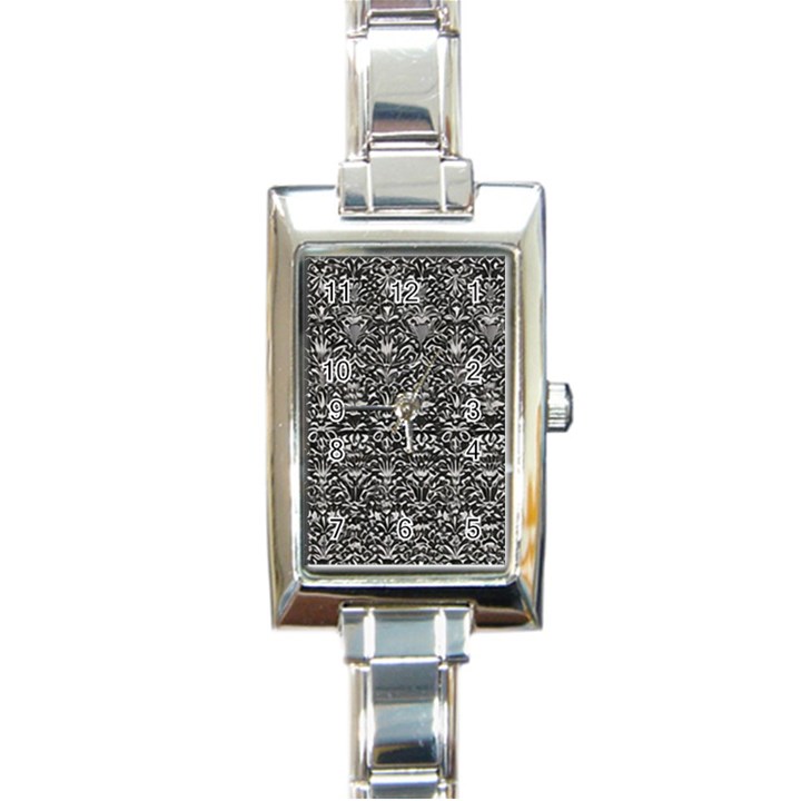 Gothic Leaf Pattern 2 Rectangle Italian Charm Watch