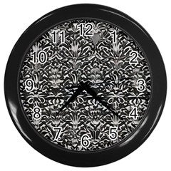 Gothic Leaf Pattern 2 Wall Clock (black) by violetheavensky