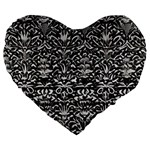 Gothic Leaf Pattern 2 Large 19  Premium Flano Heart Shape Cushions Front