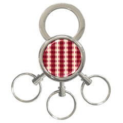 Retro 60s 50s Plaid Pattern 4 3-ring Key Chain by violetheavensky