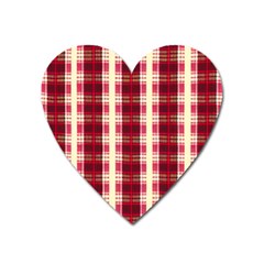 Retro 60s 50s Plaid Pattern 4 Heart Magnet by violetheavensky