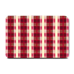 Retro 60s 50s Plaid Pattern 4 Small Doormat by violetheavensky