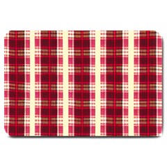 Retro 60s 50s Plaid Pattern 4 Large Doormat by violetheavensky