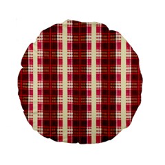 Retro 60s 50s Plaid Pattern 4 Standard 15  Premium Round Cushions by violetheavensky