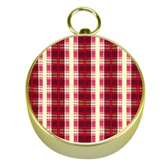 Retro 60s 50s Plaid Pattern 4 Gold Compasses by violetheavensky