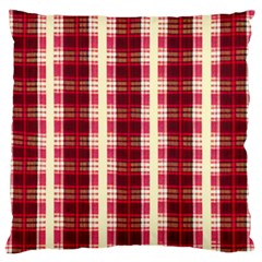 Retro 60s 50s Plaid Pattern 4 Large Premium Plush Fleece Cushion Case (two Sides) by violetheavensky