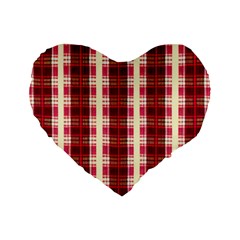 Retro 60s 50s Plaid Pattern 4 Standard 16  Premium Flano Heart Shape Cushions by violetheavensky