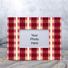 Retro 60s 50s Plaid Pattern 4 White Tabletop Photo Frame 4 x6  by violetheavensky