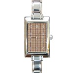 Retro 60s 50s Plaid Pattern 3 Rectangle Italian Charm Watch Front