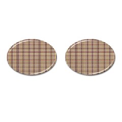 Retro 60s 50s Plaid Pattern 3 Cufflinks (oval) by violetheavensky