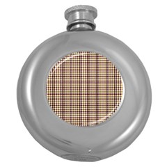 Retro 60s 50s Plaid Pattern 3 Round Hip Flask (5 Oz) by violetheavensky