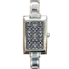 Gothic Leaf Pattern 3 Rectangle Italian Charm Watch by violetheavensky