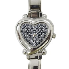 Gothic Leaf Pattern 3 Heart Italian Charm Watch by violetheavensky