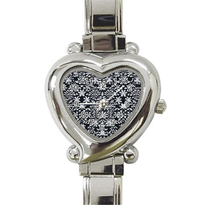 Gothic Leaf Pattern 3 Heart Italian Charm Watch