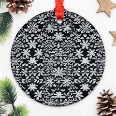 Gothic Leaf Pattern 3 Round Ornament (two Sides) by violetheavensky