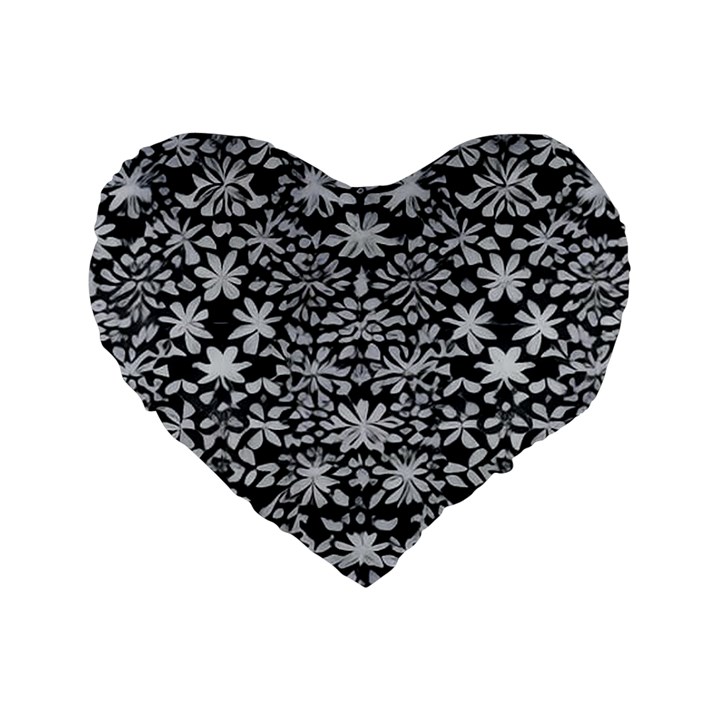 Gothic Leaf Pattern 3 Standard 16  Premium Flano Heart Shape Cushions