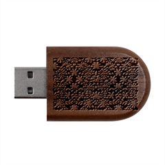 Gothic Leaf Pattern 3 Wood Oval Usb Flash Drive by violetheavensky