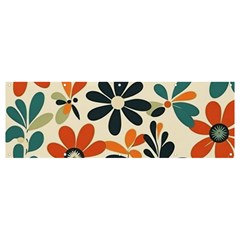 Retro Scandinavian Nordic Flowers Pattern 2 Banner And Sign 12  X 4  by violetheavensky