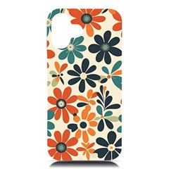 Retro Scandinavian Nordic Flowers Pattern 2 Iphone 16 Plus Black Uv Print Pc Hardshell Case by violetheavensky