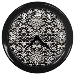 Gothic Leaf Pattern 4 Wall Clock (black) by violetheavensky