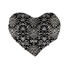 Gothic Leaf Pattern 4 Standard 16  Premium Flano Heart Shape Cushions by violetheavensky