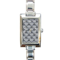 Gothic Leaf Pattern Rectangle Italian Charm Watch by violetheavensky